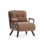 Fauteuil convertible en tissu l67 cm - marron Fauteuil convertible en tissu l67 cm - marron