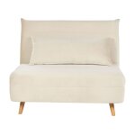 Fauteuil convertible velours beige clair