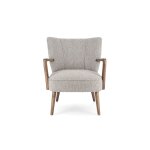 Fauteuil crapaud  accoudoirs en tissu bouclette gris