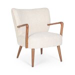 Fauteuil crapaud  accoudoirs en tissu peluche