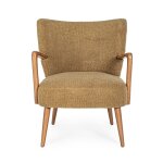 Fauteuil crapaud  accoudoirs en tissu peluche