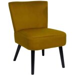Fauteuil crapaud en tissu jaune moutarde