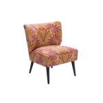 Fauteuil crapaud en tissu orange  motifs