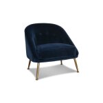 Fauteuil crapaud en velours bleu