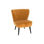 Fauteuil crapaud en velours ctel jaune