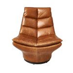 Fauteuil en cuir vieilli pivotant