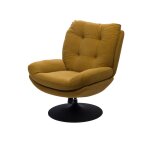 Fauteuil design et confortable pivotant moutarde