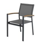 Fauteuil à dîner de jardin en aluminium gris anthracite Fauteuil à dîner de jardin en aluminium gris anthracite