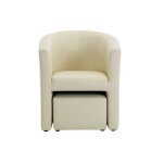 Fauteuil droit simili cuir beige Fauteuil droit simili cuir beige