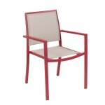Fauteuil empilable à accoudoir aluminium / métal terracotta 58x55x85 cm Fauteuil empilable à accoudoir aluminium / métal terracotta 58x55x85 cm