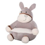 Fauteuil enfant ne revtement velours gris crme