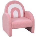 Fauteuil enfants mini canap en tissu pelucheux rose