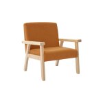 Fauteuil enfant velours ctel moutarde