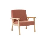 Fauteuil enfant velours ctel terracotta