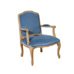 Fauteuil en hva et velours bleu louis