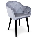 Fauteuil honorine velours argent