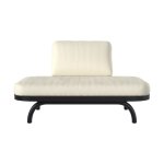 Fauteuil de jardin 2 places blanc cass et pieds en mtal noir