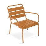 Fauteuil de jardin bas relax acier caramel