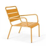 Fauteuil de jardin bas relax acier jaune