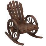 Fauteuil de jardin à bascule rustique chic sapin traité carbonisation Fauteuil de jardin à bascule rustique chic sapin traité carbonisation
