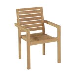 Fauteuil de jardin empilable en teck massif Fauteuil de jardin empilable en teck massif