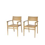 Fauteuil de jardin en teck massif (lot de 2) Fauteuil de jardin en teck massif (lot de 2)