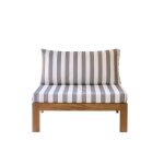 Fauteuil de jardin en teck massif ray� blanc et taupe