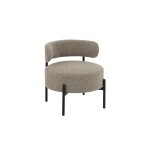 Fauteuil lounge en mtal noir et bouclette