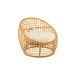 Fauteuil lounge en rotin avec coussin écru Fauteuil lounge en rotin avec coussin écru