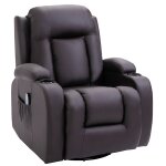 Fauteuil de massage chauffant inclinable repose - pied chocolat