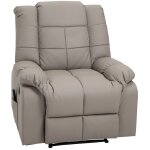 Fauteuil massage dossier inclinable synthétique gris Fauteuil massage dossier inclinable synthétique gris
