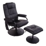 Fauteuil de massage inclinable repose - pied synthtique noir