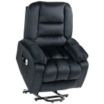 Fauteuil de massage releveur chauffant 2 tlcommandes velours noir