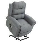 Fauteuil de massage releveur inclinable repose - pied tissu gris chin