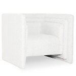 Fauteuil moderne style cubique tissu bouclette crème Fauteuil moderne style cubique tissu bouclette crème