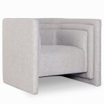 Fauteuil moderne style cubique tissu gris Fauteuil moderne style cubique tissu gris