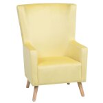 Fauteuil à oreilles velours jaune Fauteuil à oreilles velours jaune