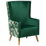 Fauteuil à oreilles velours vert foncé Fauteuil à oreilles velours vert foncé