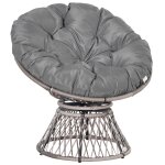 Fauteuil papasan pivotant grand confort gris Fauteuil papasan pivotant grand confort gris