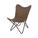 Fauteuil papillon en cuir de chèvre marron Fauteuil papillon en cuir de chèvre marron