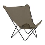 Fauteuil papillon grande largeur en acier marron l83xl91xh87