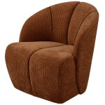 Fauteuil pivotant en coton marron