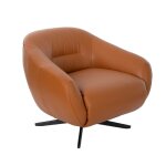 Fauteuil pivotant en cuir brun Fauteuil pivotant en cuir brun