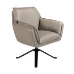 Fauteuil pivotant en cuir gris fonc
