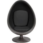 Fauteuil pivotant eye ball velours noir kare design