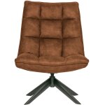 Fauteuil pivotant en imitation cuir brun cognac