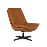 Fauteuil pivotant recouvert de cuir synthtique et rembourrage