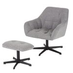 Fauteuil pivotant et repose - pieds gris Fauteuil pivotant et repose - pieds gris