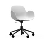 Fauteuil pivotant  roulettes blanc aluminium noir