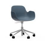 Fauteuil pivotant  roulettes bleu aluminium